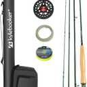 Kylebooker Fly Fishing Rod with Reel Combo Kit 3/4/5/6/7/8 Weight Starter Fly Fishing Outfit with Rod Bag (Green), Size: 4wt 8‘0“ 4pc Rod,3/4 Reel