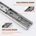 Probrico 1 Pair 24 Inch Rear/Side Mount Drawer Slides with Rear Mounting Brackets, Heavy Duty Ball Bearing Soft Close Drawer Glides, 3 Folds Full Extension Dresser Drawer Runners