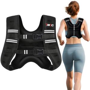 TB3C Weighted Vest Woman Men, 6/8/12/16/20/25/30LB Weight Vest for Walking Jogging Workout, Running Vest with Reflective Stripe for Fitness Weight Loss Strength Training