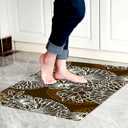 1/10 Inch Ultra Thin 24"35" Large Front Door Mat Indoor Entrance Inside Non Slip, Waterproof Rubber Kitchen Mat and Interior Home Washable Door Mat, Coffee Brown