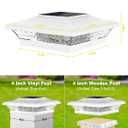 T-SUN 4x4 Post Cap Lights 6 Pack for Vinyl/Wooden Fence,Outdoor Waterproof Warm & Cool White, Deck Solar Post Lights for Patio Garden Yard Lighting
