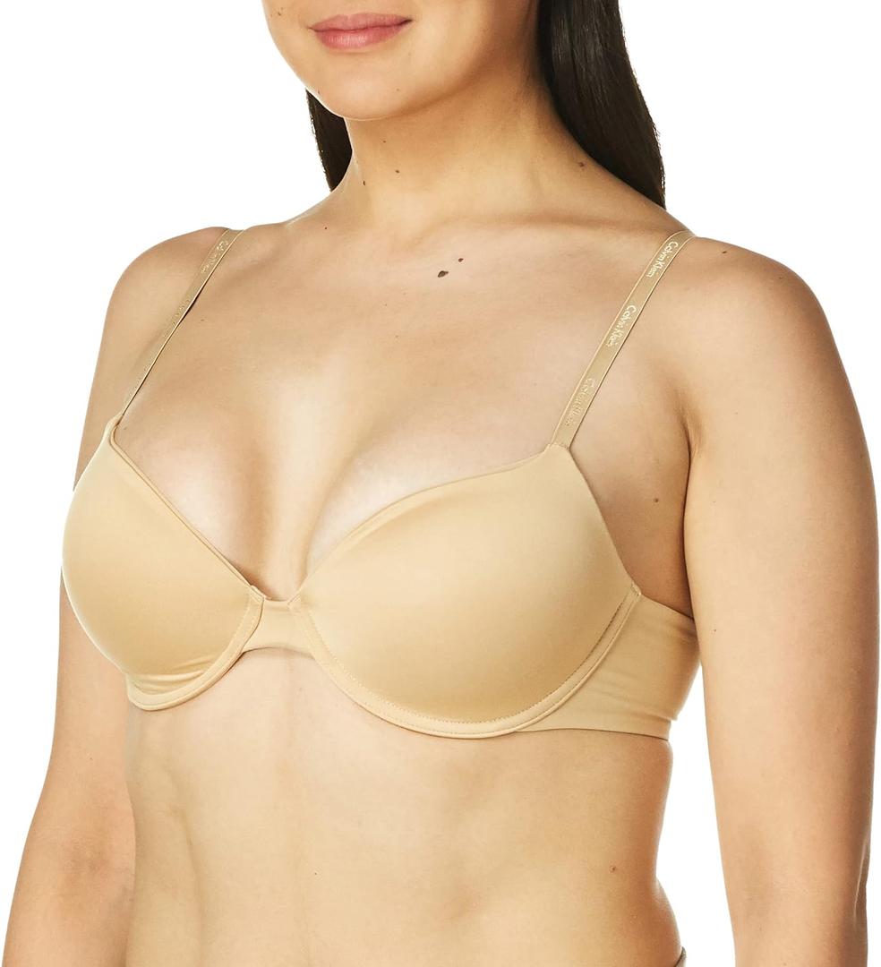 Calvin Klein Womens Constant Convertible Strap Lightly Lined Demi Bra (34DD, Bare)