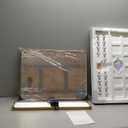 Keonjinn Gold Vanity Mirror with Lights, 15 Replaceable Bulbs Hollywood Makeup Mirror with 2 Replacement Bulbs, 3 Color Lights, Aluminum Metal Frame, USB Charging Port, 23" x 18" Large Lighted Mirror