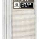 Filtrete 12x24x1 AC Furnace Air Filter, MERV 5, MPR 300, Capture Unwanted Particles, 3-Month Pleated 1-Inch Electrostatic Air Cleaning Filter, 6-Pack (Actual Size11.69x23.69x0.81 in) (12 x 24 x 1)