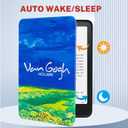 Smart Case Compatible with 7" Kindle Paperwhite 12th Generation (2024) and Kindle Colorsoft Signature Edition - Premium PU Leather Cover with Auto Sleep/Wake, Green Wheat Field