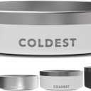 Coldest Dog Bowl - Anti Rust Metal, Non Slip, 3 Layers Insulated Stainless Steel Dog Bowls - Spill Proof & Heavy Duty - Water Bowl for Dogs, Cats & Pets, Dish Washer Safe (21 oz, Epic White)