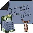 4 Pack Washable Pee Pads for Dogs 18"x24", Reusable Training Puppypads Absorbency Non-Slip & Leak-Proof for Pet Whelping Box Playpen Crate Sofa Bed Floors (Gray)