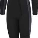 Hevto Kids Wetsuit for Boys Girls Toddler Size 6 Child Youth 3/ 2mm Neoprene Full Wet Suit Front Zip Thermal Swimsuit Swimming in Cold Water (K3-Gray, 6)