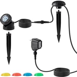 Alpine Corporation Single Multicolor Outdoor LED Light for Water Features and Garden