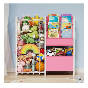 Kids Bookshelf and Toy Storage, 3 Tier Kids Book Shelf for Kid Rooms with Stuffed Animal Storage, Toy Storage Organizer, Stuffed Animals Zoo Storage Cage for Bedroom, Nursery, Playroom