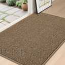 BEQHAUSE Dirt Trapper Door Mat 32" x 48", Non-Slip Washable Doormats Entrance Mat, Dirt Resistant and Absorbent Welcome Mat, Low Profile Floor Mats for Front Back Door and Entryway, Beige