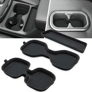 Auovo Cup Holder Inserts Coaster Compatible with Honda CRV CR-V 2023 2024 2025 2026 Silicone Cup Mat Pad Car Interior Decoration (3-pcs kit, Black)