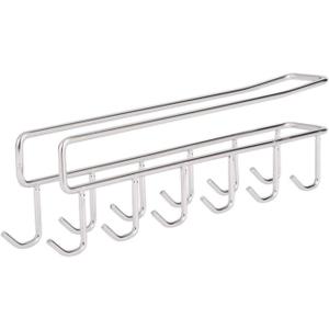 Under Cabinet Utensils Hanger Without Drilling, Stainless Steel Cup Rack Under Cabinet, Fit for 1 Inch Thickness Shelf or Less
