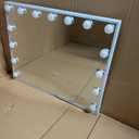 Hansong Vanity Mirror with Lights and Speaker22.8''x18.4'' Hollywood Makeup Mirror with 15 LED Bulbs Lighted Vanity Makeup Mirror 3 Lighting Modes 10X Magnification White