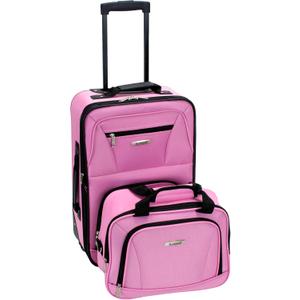 Rockland Fashion Softside Upright Luggage Set, Expandable, Pink, 2-Piece (14/19) Rockland Fashion Softside Upright Luggage Set, Expandable, Pink, 2-Piece (14/19)