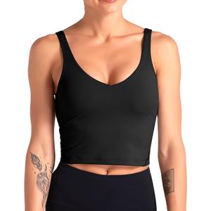 Sports Bra for Women Longline Padded Bra Yoga Crop Tank Tops Fitness Workout Running Top, Size L