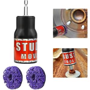 Metal Rescue Stud Hub Rust Removal Tool-Stud Cleaner Wheel Cleaning Tool, Screws, Bolts and Metal Surfaces for 1/2" Impact Wrenches or Electric Drill