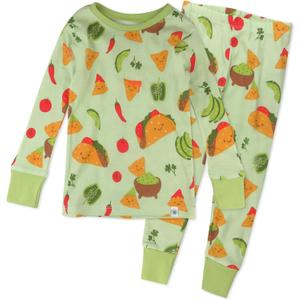 HonestBaby 2-Piece Pajamas Sleepwear Pjs 100% Organic Cotton for Baby, Toddler, Kids, Boy (18 Months, Taco Time)