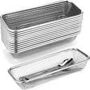 12 Pack Stainless Steel Silverware Drawer Organizer Utensil Basket Organizer for Drawer 12.1 x 4.9 x 2.2 Inch Kitchen Flatware Stackable Dishwasher Basket for Knife Fork Spoon Chopstick