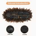 Mohawk Wig Kinky Curly Brown Ponytail with Bangs,Short Curly Synthetic Clip on Mohawk Brown Mix Black Ponytail Extension with Six Clips and Two Combs Fluffy Hair for Daily and Party Use 1B/30