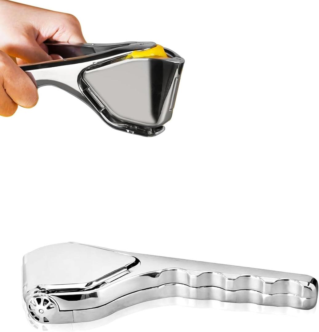 Stainless Steel Lemon Squeezer - Are l Foldable Handheld Citrus Squeeze Manual Juicer with Space-Saving Ergonomic Design & Sideways Pivot for Maximum Juice Yield - (Silver).