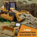 RC Bulldozer, 10 Channel Remote Control Construction Truck, rc Loader, RC Kids Play Toys, with Lights and Sound, rc Track Type Tractor for Kids Birthday Gift, 2 Batteries