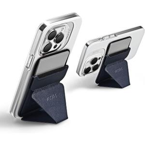 MOFT MagSafe Wallet for iPhone 15/14/13/12 Series, Strong Magnetic Phone Card Holder Fit 2 Cards & 3 Viewing Angles & Stain-Resistant Vegan Leather Phone Stand, Oxford Blue