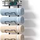 Xstydes 6-Tier Over The Door Towel Rack, Towel Racks for Bathroom, Metal Towel Holder with Storage Basket, Towel Storage for Small Bathroom, Towel Rack for Rolled Towels, Black, TM-6B