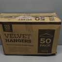 Zober Velvet Hangers 50 Pack - Ivory for Coats, Pants & Dress Clothes - Non Slip w/ 360 Degree Swivel, Holds up to 10 lbs - Strong Felt Hangers for Clothing