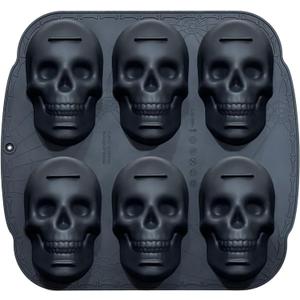JETKONG 6 Cavity Skull Cake Pan and Silicone Skull Cakelet Mold