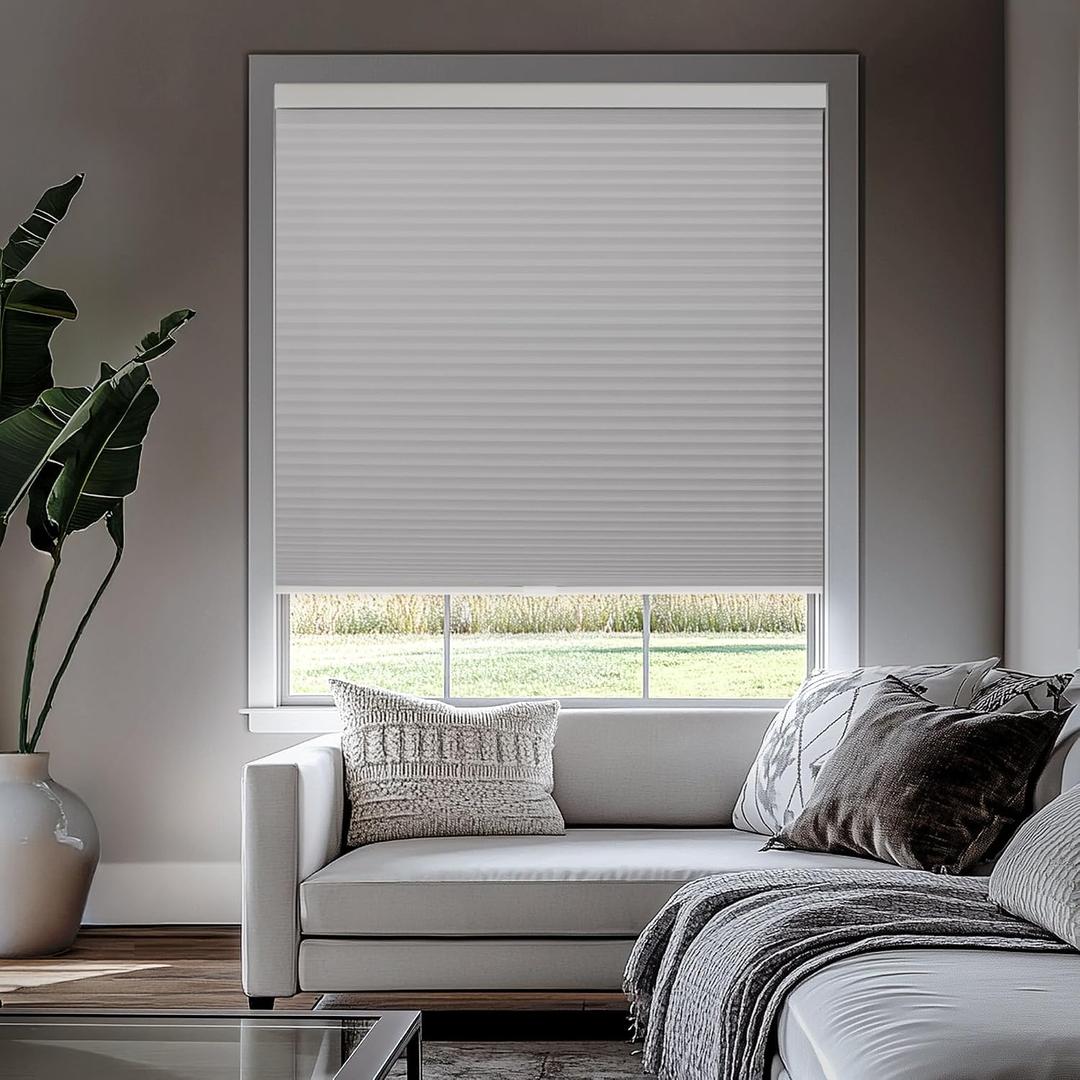 CHICOLOGY Cellular Shades Cordless Honeycomb Blinds, Blackout or Light Filtering Window Shades for Home, Bedroom, Living Room, Kitchen, Office & Door Windows Evening Mist, 46" W x 72" H