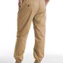 YAXHWIV Men's Casual Joggers Pants Cotton Drawstring Twill Cargo Pants Lightweight Tapered Track Jogging Sweatpants (XL)