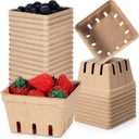20 Pack Berry Basket Natural Pulp Fiber, Molded Strawberry Basket Produce Vented Container for Fruit and Vegetable, Farmer Market, Grocery Store, Backyard Party Favors (1 Pint)
