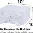 OEMVALATY White Gift Box,10x10x5 Inches Gift Boxes with Lids for Presents with Magnetic Closure and Ribbon for Wedding,Storage,Birthday