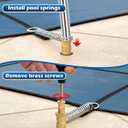 YUNVI Pool Cover Tool Set,30 1/2 inch Stainless Steel Pool Cover Rod with Hex Key,Swimming Pool Cover Installation and Removal Tool for Standard Pool Cover Anchors