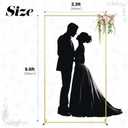 Metal Wedding Arch Backdrop Stand 6.6x3.3 FT Gold Square Balloon Arch Frame for Ceremony Party Birthday Bridal Baby Shower Anniversary Arbor Balloon Decoration