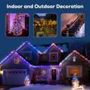Christmas Lights, 206FT 600LED Outdoor String Lights Plug in, Waterproof Twinkle Fairy Light, Color Changing, 11 Lighting Modes, Timing, for Party House Yard Bedroom- Warm to Multicolor