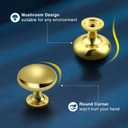 15 Pack Cabinet Knobs, Gold Kitchen Handles for Cabinets and Dresser Drawers, Round Solid Pulls Single Hole, Zinc Alloy Cupboard Handles