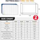 2 Pack King/Cal King Mattress Bag for Moving and Storage, Clear Plastic Mattress Cover for Moving, Waterproof Mattress Disposal Bags
