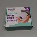 Child Safety Door Knob Cover (4 Pack) Hard-to-Remove Dual-Lock Door Handle Covers for Kids - Reusable Baby Proof Door Knob Locks - Installs Easily, No Tools Needed (White)