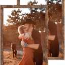 24x36 Poster Frame Rustic Wood Big Photo or Movie Poster Frames for Wall Decor with Polished Plexiglass,Brown,2 Pack