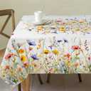 Spring Tablecloth 60x84 Inch for Rectangle Tables - Blooming Flower Spring Decorations for Home - Water Resistant Flower Table Cloth for Party,Table