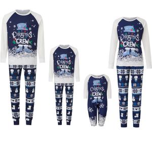 One opening Family Christmas Pajamas Matching Sets, Christmas Pjs Cartoon Shirt Tops and Pants Sleep Wear Xmas Pajamas (Large, Bluev01)