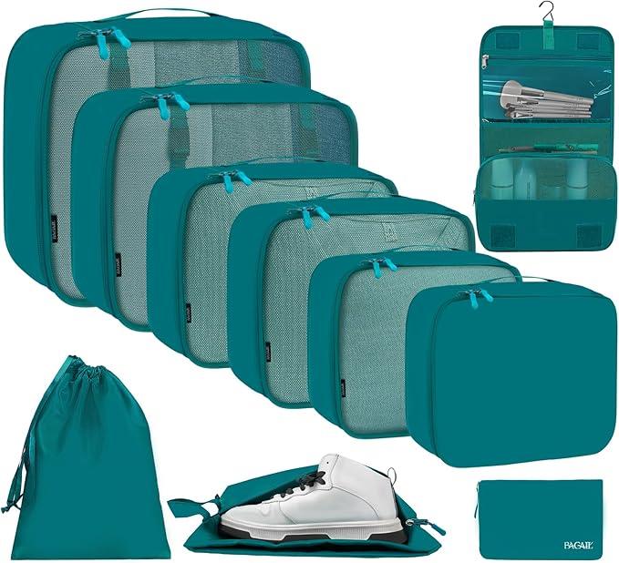 BAGAIL 6 Set Packing Cubes Various Sizes Packing Organizer for Travel Accessories Luggage Carry On Suitcase 