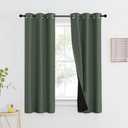 NICETOWN 100% Blackout Curtains 60" Long, Pair of Energy Smart & Noise Blocking Out Drapes for Baby Room Window, Thermal Insulated Guest Room Lined Window Dressing(Dark Mallard, 37" Wide)