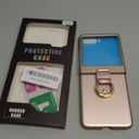 Maxdara for Motorola Razr 2024/2025 Case with Ring [Not Fit Razr Plus 2024/2025], Moto Razr 2025 & Razr 2024 Case with Built-in Outer Screen Protector Slim Cover (Rose Gold)