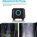 hygger Quiet <30dB Aquarium Air Pump, Adjustable Low Decibel Oxygen Fish Tank Pump 2 Air Outlets Ultra Silent Powerful Aerator Pump with Accessories Max 80GPH/160GPH/255GPH(5W, Up to 150Gallon)
