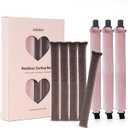 Heatless Curls Overnight Rods Set  8PCS Flexible Heatless Curling Rods for Long & Short Hair, Soft No Heat Hair Curler Blowout Styling Tools for Loose Waves or Tight Curls (3*Pink 5*Brown)
