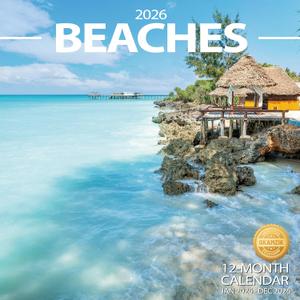 2026 Wall Calendar Planner Calendar - BEACHES Hangable Monthly Wall Calendar with Large Blocks for Organizing & Planning, Academic Schedule, Home, Office & family, Thick & Sturdy Paper (12"x24" Open)
