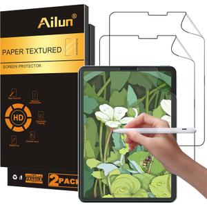 Ailun Paper Textured Screen Protector for iPad Pro 12.9 Inch Display [2022 & 2021 & 2020 & 2018 Release] 2Pack Draw and Sketch Like on Papertouch Anti Glare Less Reflection
